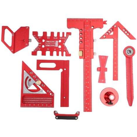 Kit d'outils de mesure du travail du bois avec boîte de rangement, ensemble d'outils de mise en page de projet précis et rapide pour l'épissure de planches de bois auxiliaire