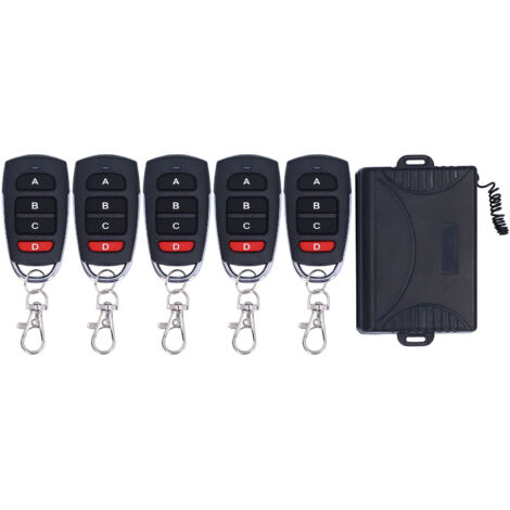 Télécommande pour porte de garage 433 MHz, 4 canaux, kit émetteur-récepteur sans fil avec relais