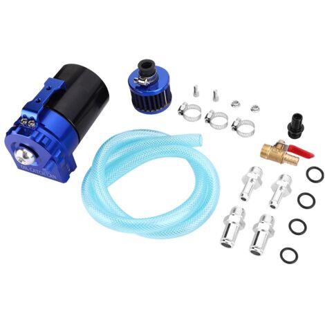 Réservoir de récupération de moteur de voiture de 300ML, réservoir de reniflard, filtre à huile à Air, accessoire universel (noir bleu) (1/5)
