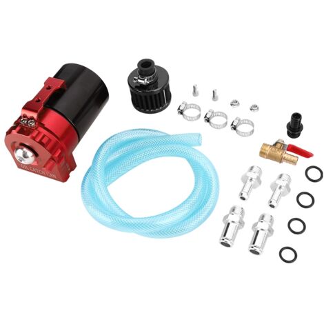Réservoir de récupération de moteur de voiture de 300ML, réservoir de reniflard, filtre à huile à Air, accessoire universel (rouge noir) (1/5)