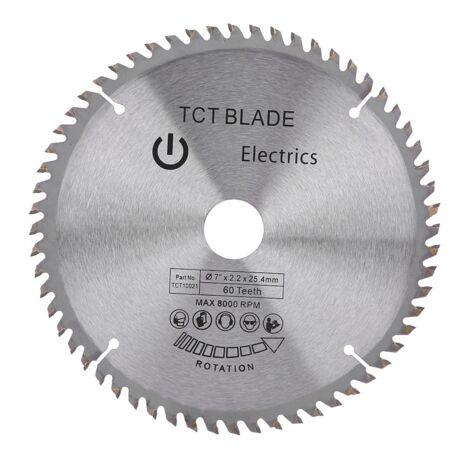 Disque de coupe de lame de scie circulaire en carbure de 7 "(180mm) 60 dents pour le bois et le plastique (1/5)