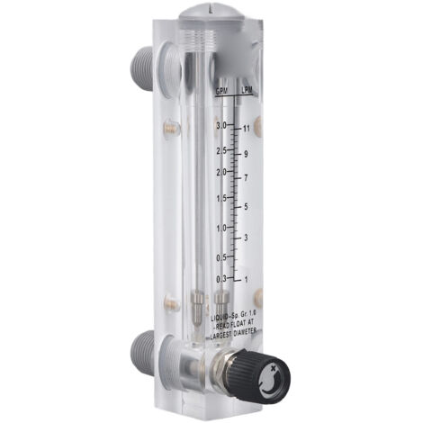 Débitmètre de liquide acrylique Transparent réglable, Type de montage sur panneau, débitmètre d'eau 0,3 à 3GPM (1/5)