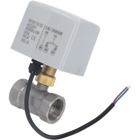 Robinet à bille motorisé en acier inoxydable, pilote électrique, 3 voies, 2 commandes, DN25, AC220V (1/5)