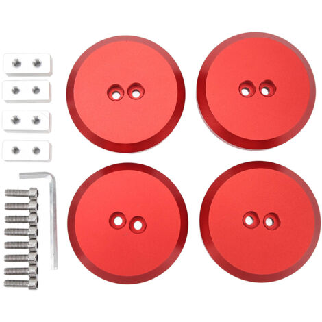 Adaptateur de coussinet de prise en aluminium, remplacement de sol pour Chevy Corvette C5 C6 C7 C8 rouge 4 pièces (1/5)