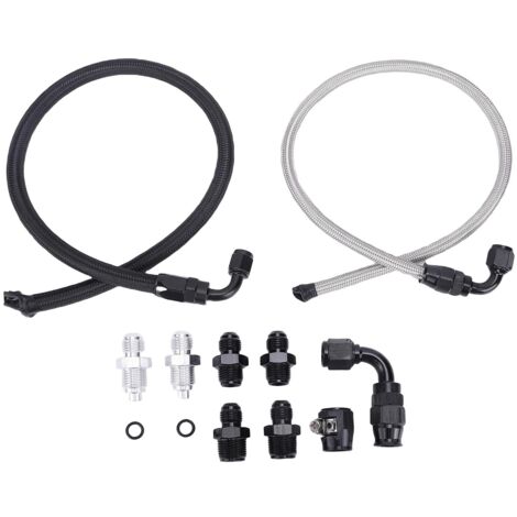 Kit de tuyau de pompe de direction assistée, 25 pouces, 6AN, résistant à la pression, en acier inoxydable, tissé de remplacement pour connexions d'échange C10 LS Type 2 (1/5)