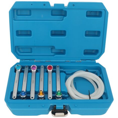 Kit d'outils de clé de purge de frein, clé à 12 points de 7 à 12mm, tuyau de vidange d'huile avec clapet anti-retour pour voiture, camion léger SUV (1/5)