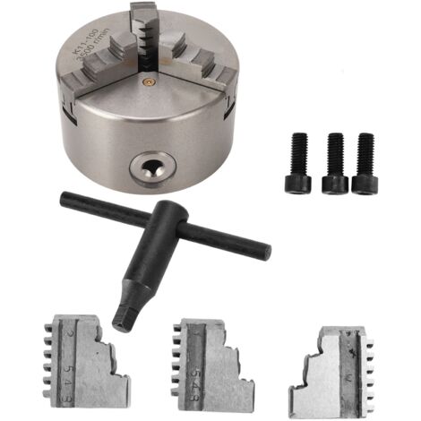 Kit de pièces de rechange pour mandrin de tour à centrage automatique en métal à 3 mâchoires avec clé K11-100 (1/5)