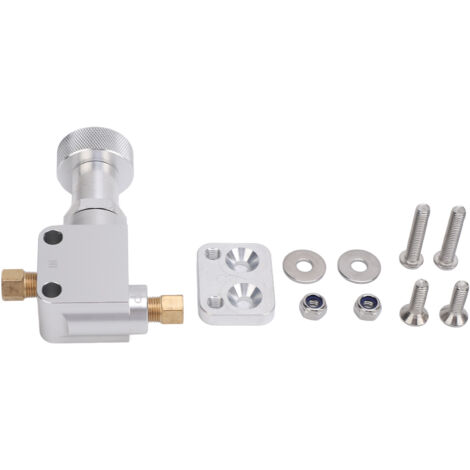 Bouton de valve de dosage de frein en alliage d'aluminium, freins à tambour à disque réglables en ligne, plage de pression de 150 psi à 1 200 psi, universel pour voiture, argent (1/5)