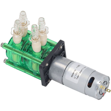 Pompe péristaltique à Double tête, coque verte, tube jaune, grand débit, eau résistante à la Corrosion, 700 ml/min, DC12V, 1200mA (1/5)