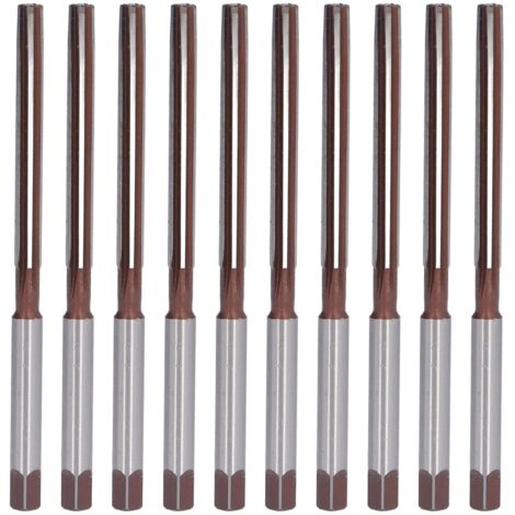 10 pièces fraise à main outil 9SiCr alésoirs à tige droite pour aluminium bois 3/16in (1/5)