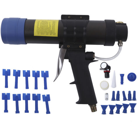 Pistolet à colle pneumatique pour verre, 310ml, 0.4 à 0,7 mpa, outil de réparation automobile réglable à 24 buses (1/5)