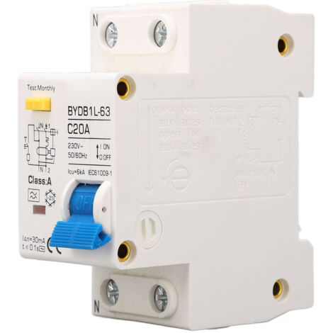 Commutateur de Protection contre les fuites AC 230V 20A, disjoncteur Miniature de Type A à montage sur Rail DIN 1P (1/5)