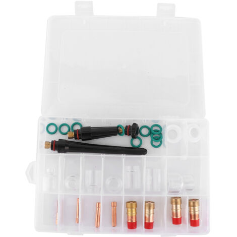 Kit de tasses en verre résistant à la chaleur, 30 pièces/ensemble, 4 5 6 7 8 10 12 , accessoires pour torche de soudage TIG (1/5)