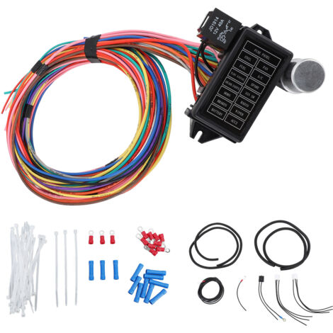 Kit de harnais de 14 circuits avec fusibles, protection électrique, connexion Stable, sûre pour les voitures classiques (1/5)
