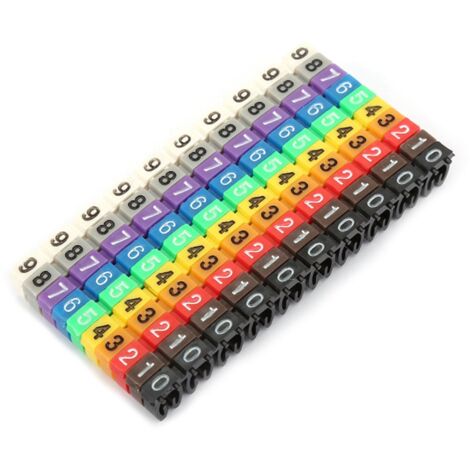 Numéro numérique tube de fil d'étiquette de cable marqueur coloré (100pcs 2,5 mm2) (1/5)