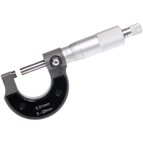 Micromètre Extérieur 0-25 mm, Résolution de 0,01 mm Haute Précision Calibre de mesure, outil de mesure de diamètre extérieur(Métrique)