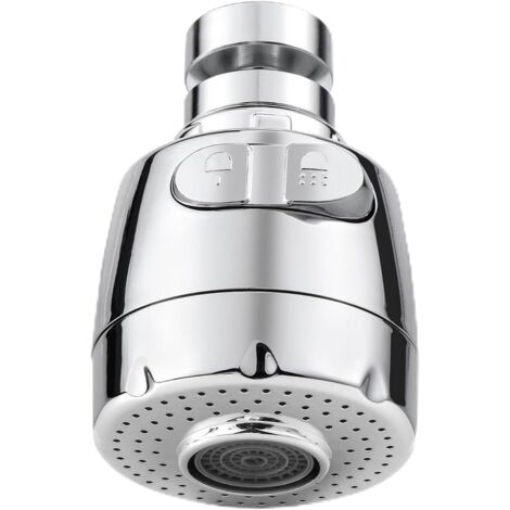 Aérateur pour robinet rotatif à 360 °, buse robinet cuisine, évier avec filtre régulateur de tête, 2 modes, aérateur robinet, atomiseur robinet, tête robinet de cuisine, argenté (1/5)