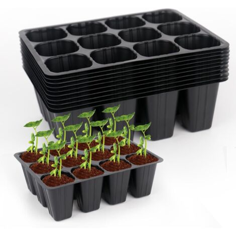 120 Cells Reusable Starter Trays Mini Greenhouse Propagator Plant Grow Bowls Indoor Greenhouse Plastic Nursery Growing (1/5)