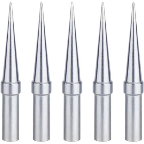 Panne à Souder, 5 Pièces Pointe de Fer à Souder Conico 0,4 mm de Remplacement, Pointes de Soudure Cuivre Plaqué Nickel, Applicable for Weller WESD51 WES51 WES50