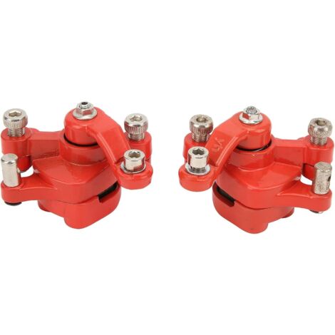 Étrier de Frein à Disque Remplacement de L'étrier de Frein Avant et Arrière 2PCS Étrier de Frein Rouge Étrier de Frein de Voiture de Sport Pour 47cc 49cc 2temps Pocket Bike Mini Dirt Bike (1/5)