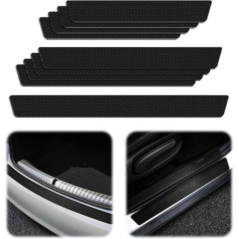 9 Pièces Protection Seuil de Porte Voiture,Bandes de Seuil en Fibre de Carbone Automobile Universel, Anti-Rayures Seuil Portière Voiture,Seuil Voiture Autocollant,pour Convient Plupart des Voitures (1/5)