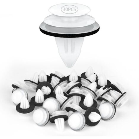 Clip de Fixation de Voiture, 30PCS Universal Retenue Vehicle Clips Rivets en Plastique, Fixation de Carrosserie Garniture de Voiture pour Auto Voitures Panneaux de Portes