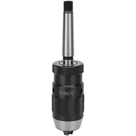 Mandrin de Percage MK2- B16, Mandrin Sans Clé Plage de Serrage 0.5‑16mm Cône Morse Mandrin Auto-serrant Sans Clé Mandrin pour Perceuse à Colonne, Fraiseuses et Tours