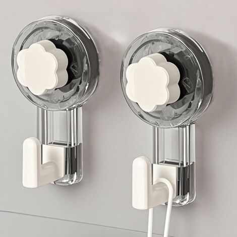 Accroche Serviette Salle de Bain, Crochet Ventouse Extra Puissantes (62mm) Réutilisables pour Salle de Bain, Cuisine, Camping & Voiture, Bathroom Towel Suction Hooks (1/5)