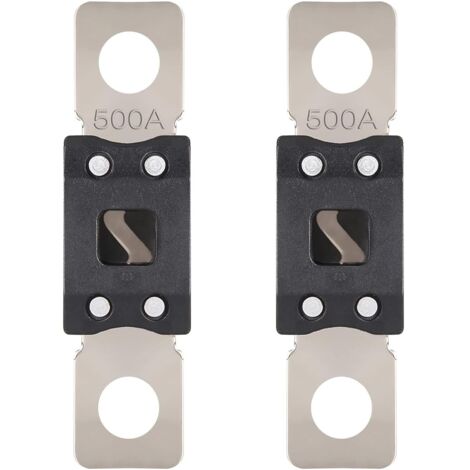 MEGA Fusible 500A Mega Fusible Voiture 500 Ampères Visser Fusibles pour Auto à Courant Élévé pour Caravanes Camion Bus (2 Pièces)
