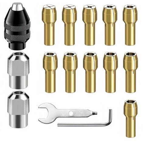 16 Pièces Embout Universel Dremel Mandrin Compatible avec Dremel Précision Mandrin à Pince 0,5mm à 3,2mm Remplacement 4486 à Changement Rapide Pour Accessoires Légers Perceuse à Grande Vitesse