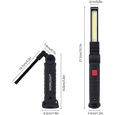 Lampe De Travail Magnétique Rechargeable 2400LM – Étanche, Rotation 360°, 5000mAh – Pour Garage, Camping, Soudage - 8