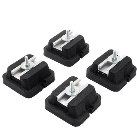 Air Conditioner Support Bracket Pads, Heavy Duty Anti-Vibration Base Pad, Rubber, Stainless Steel Material, 4 Pieces for Floor Installation of Heat Pump System and Split AC Condenser, 13x10x6cm