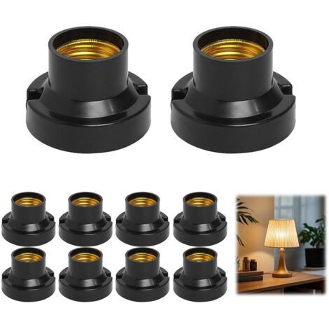 Lot de 10 Douilles E27 Universelles, Adaptateurs de Culot E27 à Base Plate, Douilles Énergétiques Compatibles avec Ampoules E 27 pour Chambre, Salon, Cuisine et Bureau, dou ille e27 plafond