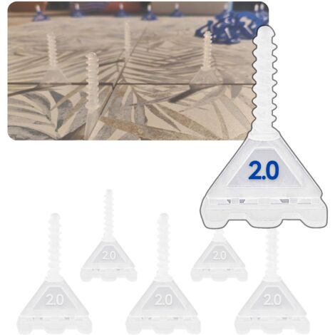 Lot Croisillon Carrelage Autonivelant 2mm x200 - Sans Cadran réutilisable I Facile pour Bricoleur et Carreleur Outil de Nivellement + Cale Carrelage Sol et Mur I Carreaux épaisseur 3-19mm Joint 2mm