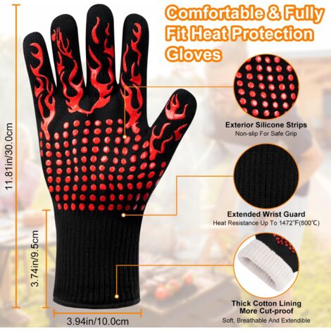 Natudeco Gants De Barbecue, Gants De Gril De Cuisson En