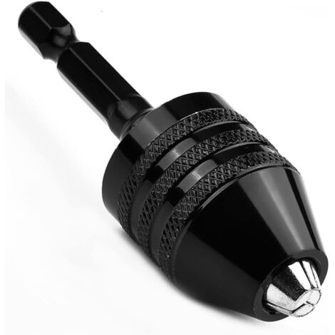 Mandrin de Perceuse sans Clé 0.3 à 6.5mm Mandrin de Perçage 6.35mm Tige Hex Conversion d'Adaptateur de Changement Rapide pour Tournevis à Percussion (1/5)