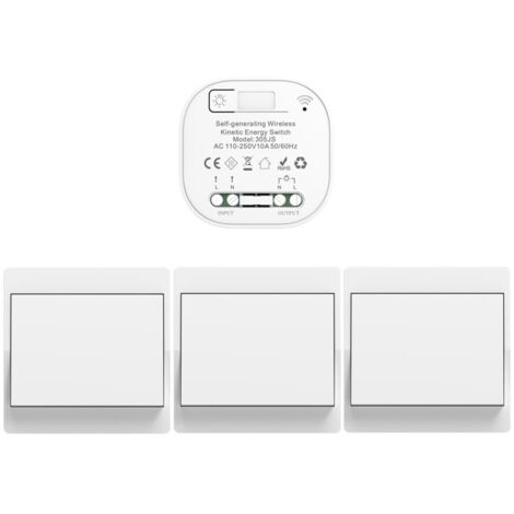 EU interrupteur sans fil sans piles kit interupteur sans fil autoalimente va et vient sans fil sans pile radio interrupteur a distance eclairage domestique wireless switch (EU 1Gang 3V1 a)