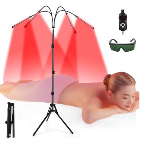 Lampe de thérapie par lumière rouge, lampe chauffante infrarouge 660 nm et 850 nm pour le visage, le dos, le corps, le soulagement de la douleur et l'anti-âge, panneau lumineux rouge 120 pièces à LED