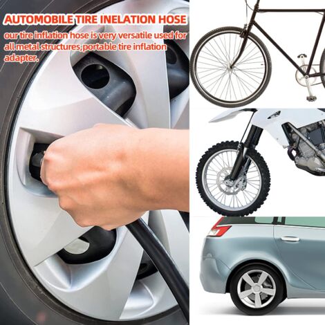 Tuyau Rallonge Pour Gonfleur De Pneus | Extension Air Vélo, Moto, Voiture | Embout Cuivre + Verrou En Zinc