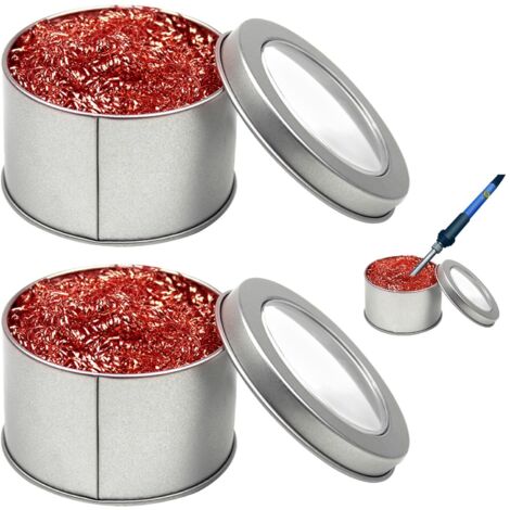 2 PièCes Fer A Souder Nettoyant Pour Panne,Etain A Souder Activateur De Panne,Laiton Fer A Souder Etain Nettoyant,Pas Besoin D'Ajouter D'Eau Flux Soudure éPonge à Souder,Soudure Accessoires