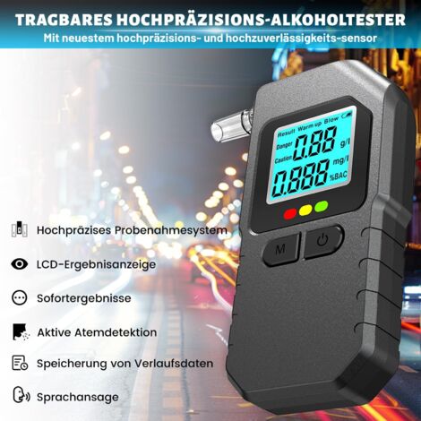 Éthylomètre Numérique Portable - Testeur D'Alcoolémie Avec Écran LCD - Alcootest Personnel Pour Conducteur - Précision Professionnelle - Piles AAA (non Fournies)