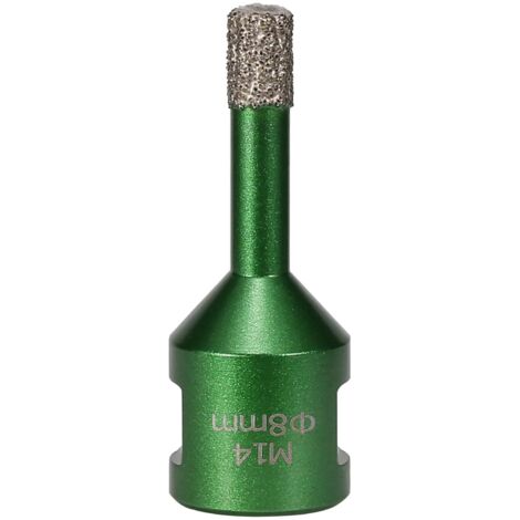Foret diamanté à sec pour carrelage - 8 mm - Raccord fileté M14 - Pour maçonnerie - Pour carrelage, marbre, granit, porcelaine, béton et pierre de quartz (1/5)