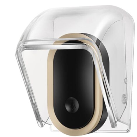 Housse de protection imperméable pour sonnette extérieure, housse de protection contre la pluie, bouclier à bouton poussoir, couvercle de sonnette transparent, 9,7 x 6,4 cm, facile à utiliser