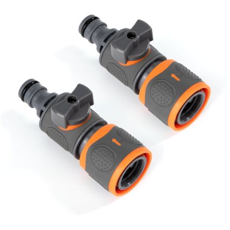 Vanne de Régulation, 2 Pièces Connecteur de Raccord Tuyau D'arrosage, Soupape D'arrêt Raccords Rapide Adaptateur Robinet Valve Switch Arrosage de Jardin Pelouses