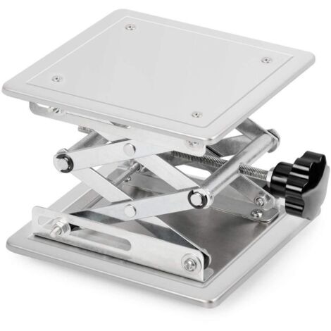 Table Élévatrice de Laboratoire, Table de Levage Plate-Forme de Laboratoire en Acier Inoxydable, 200 x 200mm, Hauteur de Levage Extensible de 85 à 280mm, Poids de Support 15 KG