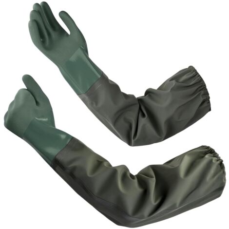 70cm Gants Longs Gant Menage en Caoutchouc Gants Protection Imperméables Étanches Antidérapants pour Nettoyage D'étang, Industrie Chimique, Agriculture, Pêche, Construction