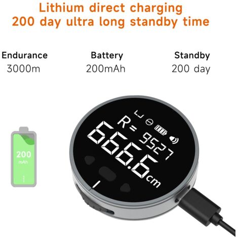Mètre Ruban Numérique Wheel, Ruban Numérique Avec écran LCD, Outil De Roulage Longue Distance Rechargeable Metre Ruban Electrique Pour Diametre Plat Et Incurve 92228528