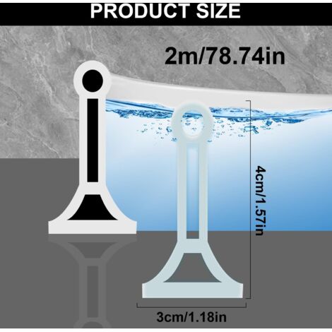 Zayejod Barrière De Douche Pliable 1M Silicone Anti-Débordement - Joint Seuil Douche Blanc 3cm X 2cm