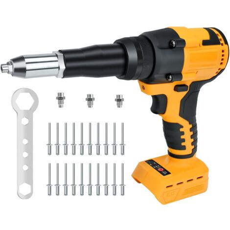 Pistolet à riveter professionnel pour Dewalt 20 V - Pistolet à riveter électrique haute performance pour métal, plastique, cuir (piles non incluses)