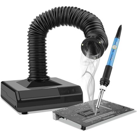 Extracteur de fumée de soudure, machine d'aspiration de poussière de meulage avec lumière LED, élimine la fumée de soudage et la poussière de meulage, pour atelier de réparation électronique, station (1/5)